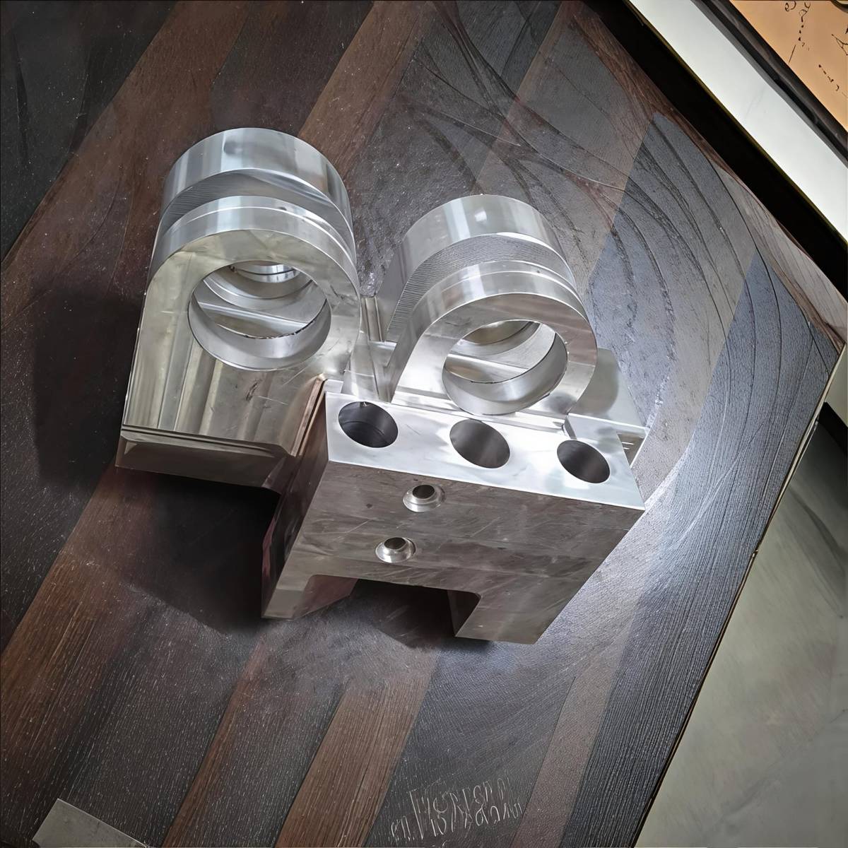 Aluminium Dual Bore Block – CNC Machined