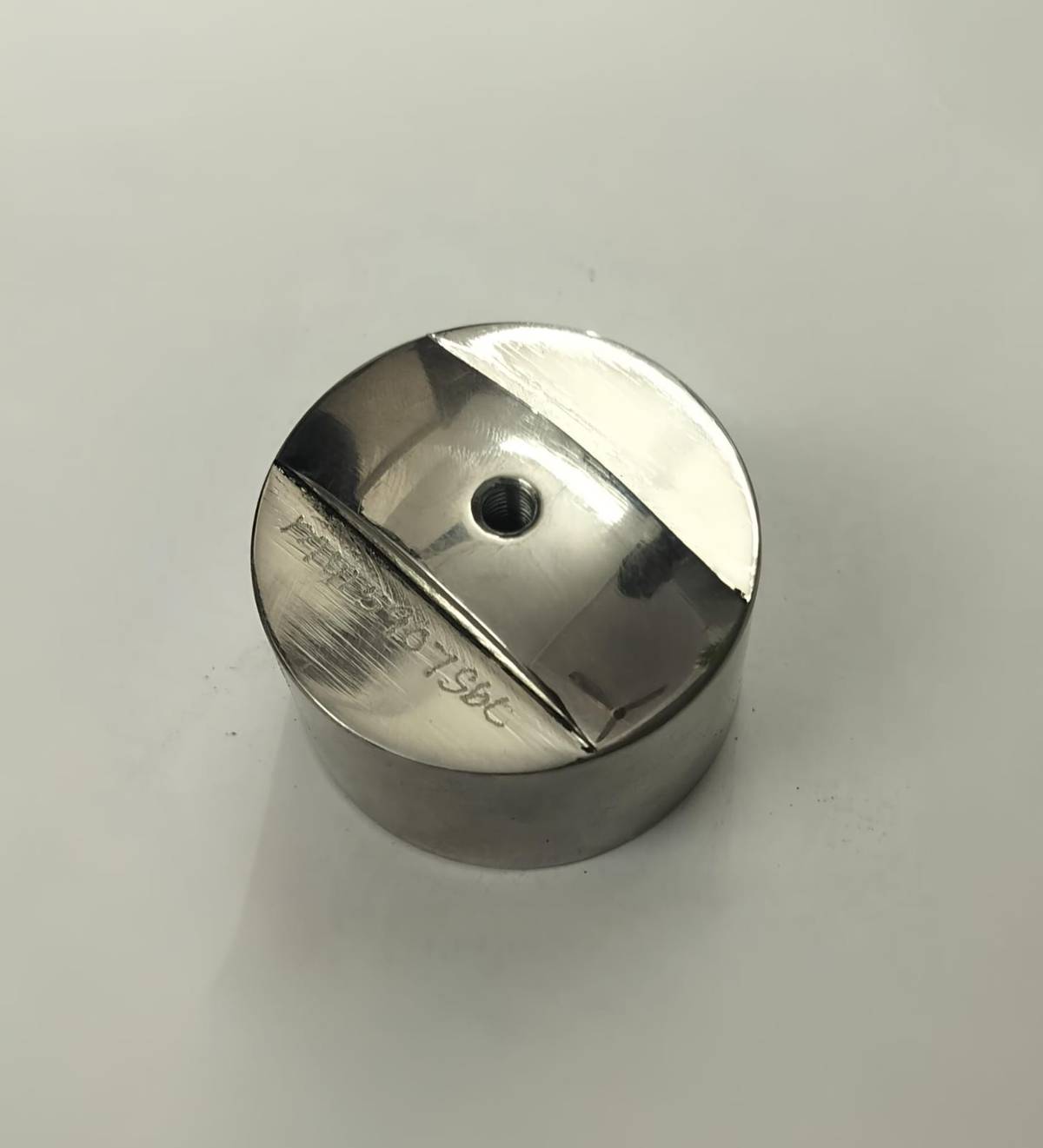 Polished Steel Disc with Tapped Threaded Hole